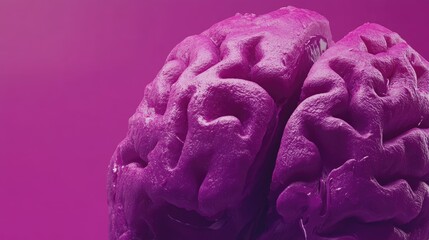 Poster - A modern, vibrant 3D brain design with detailed contours and bright section highlights, perfect for science visualization.