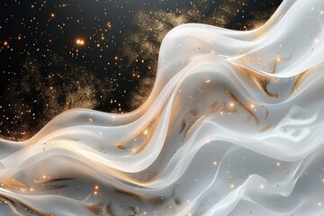 Poster - Black, white, and gold presentation background. Generative Ai