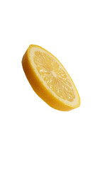 Poster - Falling lemon slice, isolated on transparent background