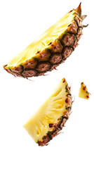 Poster - Falling pineapple slice isolated on transparent background