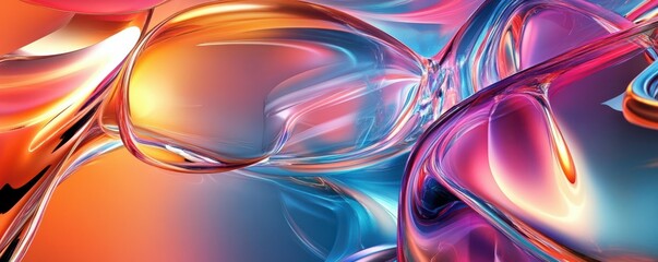 Poster - Abstract glass geometry background