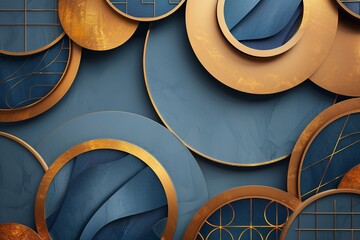 Poster - Elegant geometric abstract presentation with copy space. Generative Ai