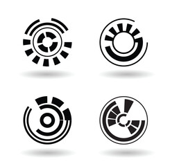 Poster - Technological Hi Tech Circular Shape Design Elements Set. Technology and future science graphic resources vector art