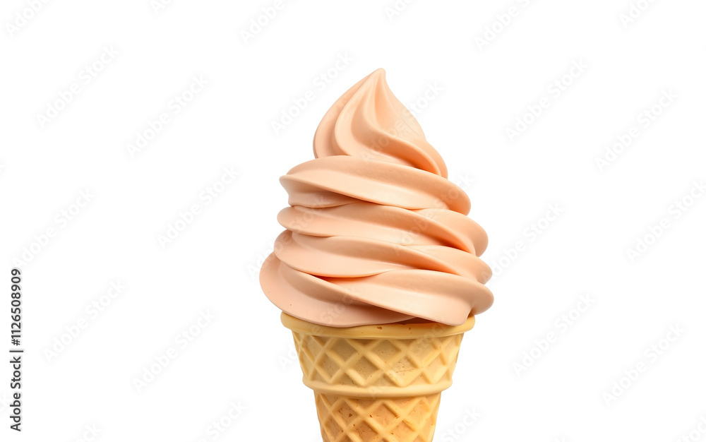 Swirled Soft Serve Ice Cream Cone isolated on transparent background ...