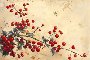 Poster - Old-fashioned hand-drawn illustration using golden paint. Generative Ai