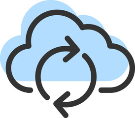 Poster - Cloud Storage And Data Transfer Vector Icon. Computing Service And Network Related Line Icons. Database And Server, Cyber Security, Digital Transformation.