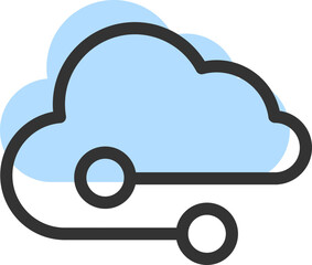 Poster - Cloud Storage And Data Transfer Vector Icon. Computing Service And Network Related Line Icons. Database And Server, Cyber Security, Digital Transformation.