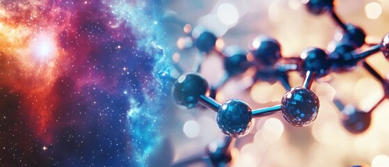 Wall Mural - abstract representation of the universe and molecular structures