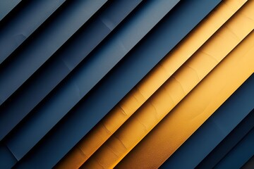 Poster - Overlapping Navy Diagonal Layers on a Glistening Gold Background. Generative Ai