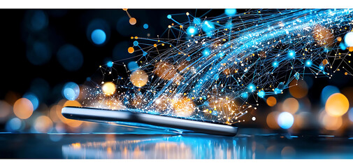 Poster - Digital connectivity revolution vibrant data flow modern technology urban environment abstract visualization innovation concept
