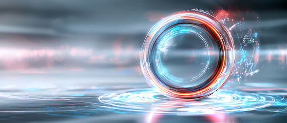 Poster - Dynamic energy orb activation futuristic digital environment abstract visuals high-tech atmosphere immersive perspective science concept