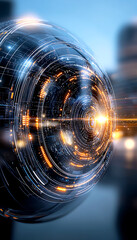 Poster - Futuristic technology visualization urban setting digital art high-tech environment close-up view innovation concept