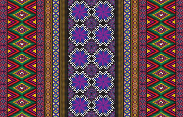 Wall Mural - Tribal vector ornament. Seamless African pattern. Ethnic carpet with chevrons. Aztec style. Geometric mosaic on the tile, majolica. Ancient interior. Modern rug. Geo print on textile. Kente Cloth.