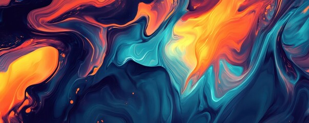 Poster - Flowing water liquid background