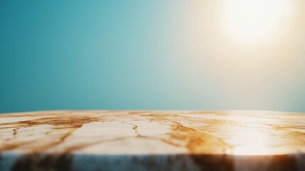 Poster - Elegant Clean Marble Surface Under Soft Light with Blurred Background, Perfect for Abstract, Minimalist, and Artistic Compositions in Photography or Design
