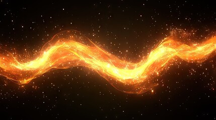 Poster - Stock market trends visualized with glowing charts, vivid orange colors, and abstract bokeh light effects.