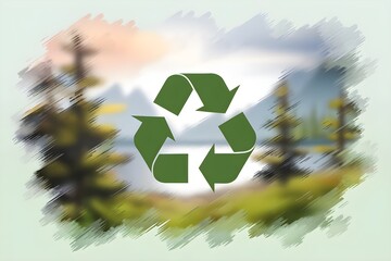 recycle symbol on green background