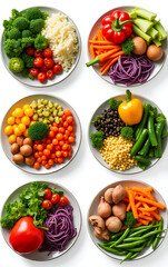 Poster - A set of colorful vegetables offers a healthy eating option with various vegetarian concepts._00001_