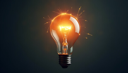 Aufkleber - Light bulb sparks business creativity through an inspiring message that brings new ideas into focus._00002_