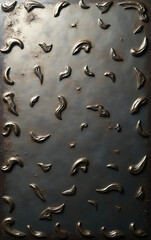 Poster - The surface features a unique metal pattern that creates a distinctive textured background for various artistic designs._00001_