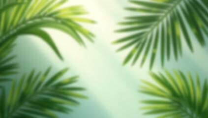 Aufkleber - Tropical leaves create a blurred abstract pattern on a luxurious background with a palm leaf design and subtle natural shadows._00002_