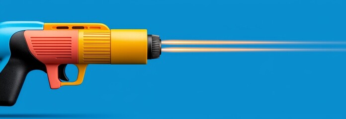 Poster - Illustration of a green laser beam on a transparent background. Modern blue neon line abstract design. Illustration of a laser show with sparkles and smoke.