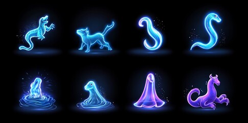 Poster - Glow of blue line light with sparkle and flare. Horizontal turquoise neon streak effect isolated on transparent background. Magic laser strip divider with shimmer glitter design.