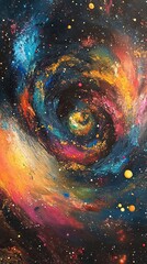 Wall Mural - vibrant cosmic swirl a galaxy painting