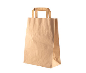 brown shopping paper bag isolated on a transparent background