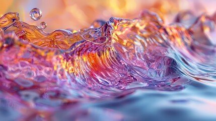 Aufkleber - Recession volatility scene with gentle wave patterns nature digital art abstract close-up fluid dynamics reflection