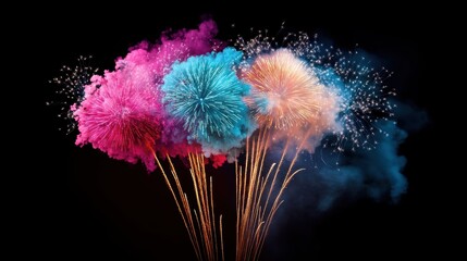 Aufkleber - Celebratory fireworks display night sky colorful pyrotechnics festive atmosphere vibrant visuals joyful celebration