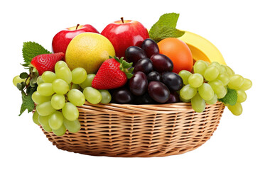 Poster - PNG Fruit basket fruit grapes apple.