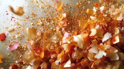 Aufkleber - Celebration of colorful petals and glitter artistic display indoor setting close-up viewpoint visual aesthetics