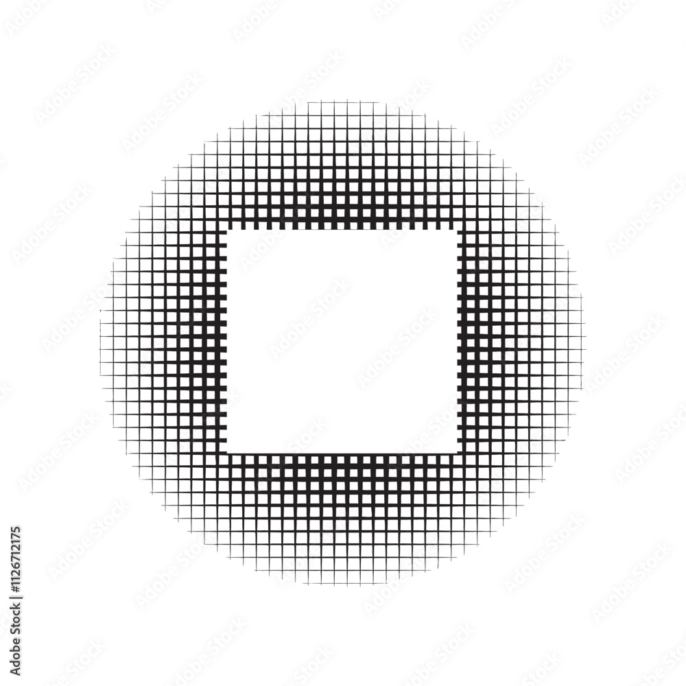 Grunge spray stencil square frame. Gradient ink splatter dots template ...