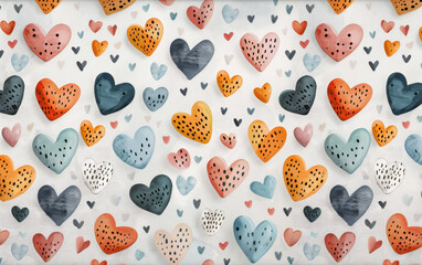 Wall Mural - Cute colorful heart art illustration
