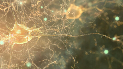 Canvas Print - A close up of a brain with many neurons