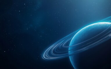 Wall Mural - Stunning Visual of a Ringed Planet in Deep Space
