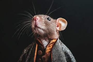 Sticker - A stock photo of a rat wearing a Victorian dress.