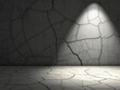 © Pimchada - Cracks on concrete surface and wall under spotlight, pattern, illuminated, broken