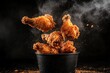 © Rama - Golden crispy fried chicken falling, capturing the dynamic movement and rich texture for an appetizing dish