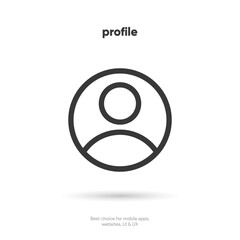 Poster - Profile picture icon human symbol. Man and women sign. People, person, user profile avatar icon emblem symbol pictogram. Contact icon with white background for UI UX, mobile app, social media, website