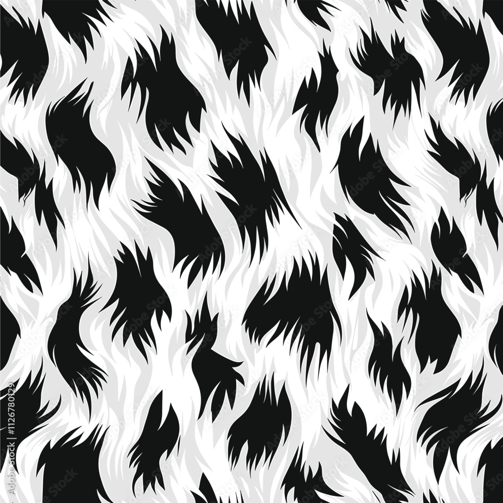 Black and white leopard fur pattern, a seamless texture for print ...