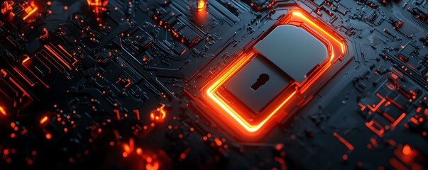 Aufkleber - Lock on a dark background