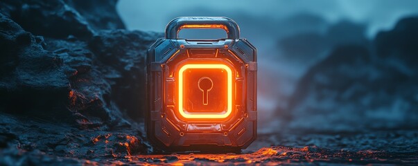 Aufkleber - Lock on a dark background