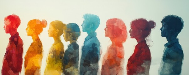 artistic rendering of individuals forming dynamic communication patterns, showcasing development thr