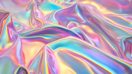 Poster - Colorful iridescent fabric close-up studio photography textiles bright environment macro viewpoint visual art concept