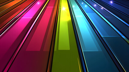 Poster - Vibrant colorful stripes digital art abstract design modern aesthetic close-up view bright and dynamic theme