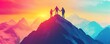 © Nattapat - A teamwork concept with one person helping another reach the top of a mountain, symbolizing cooperation, support, and mutual success, created with generative AI