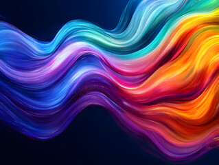 Poster - Dynamic color waves art creation studio abstract digital artwork vivid environment creative perspective expressive design concepts