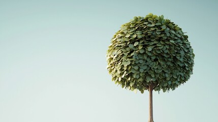 Poster - A tree formed from coins and financial graphs growing beneath a clear sky symbolizing the stable growth and prosperity of financial investments and assets